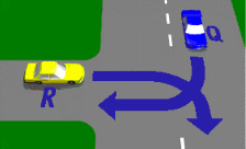 At the T-intersection shown in the diagram which vehicle should give way? - At the T-intersection shown in the diagram which vehicle should give way?