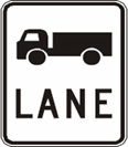 category general-knowledge - Should a driver of a truck exceeding 4.5 tonnes (Gross Vehicle Mass) always move into a lane marked with this sign?