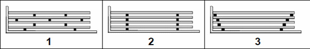 Which diagram shows the correct dunnage position for long rigid loads such as steel pipes? - Which diagram shows the correct dunnage position for long rigid loads such as steel pipes?