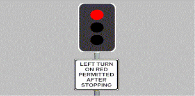 category traffic-lights-lanes - What may you do at an intersection with traffic lights at which this sign is displayed?